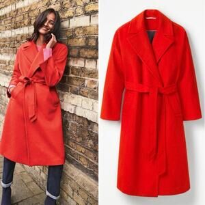 Boden Lindfield Wrap Coat In Cherry Red